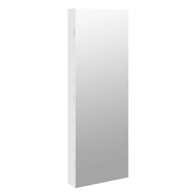 (white) vidaXL Mirror Jewellery Cabinet Cupboard with LED Lights Wall Mounted White