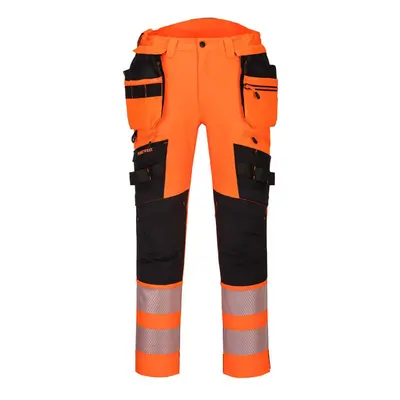 (42R, Orange/Black) Portwest Mens DX4 Hi-Vis Detachable Holster Pocket Rail Trousers