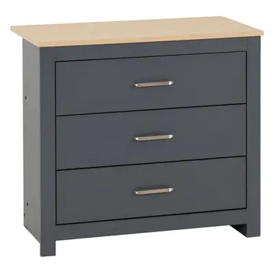 Portland Drawer Chest in Grey with Oak Effect Finish