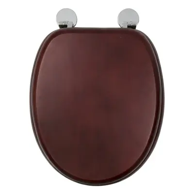 Croydex Flexi-Fix Davos Always Fits Never Slips Toilet Seat, Wood, Mahogany Effect, x 36.5 x cm