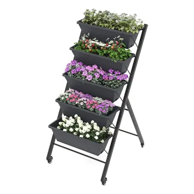 5-Tier Vertical Raised Garden Bed Freestanding Garden Planter Container Boxes