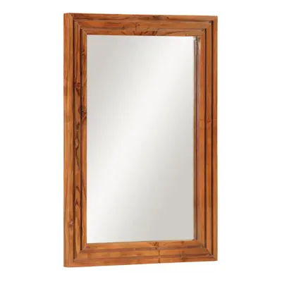 (light brown, solid acacia wood) vidaXL Bathroom Mirror Decor Wall Mounted Mirror Hanging Mirror