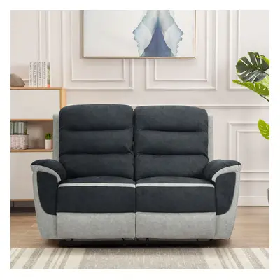 (2 Seater Sofa Only) Two Tone Fabric Recliner Sofa Set Seater Sofa Seater Sofa Chair