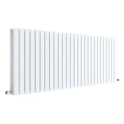 Square Horizontal Double Panel Radiator - 600mm x 1572mm - BTU - Satin White