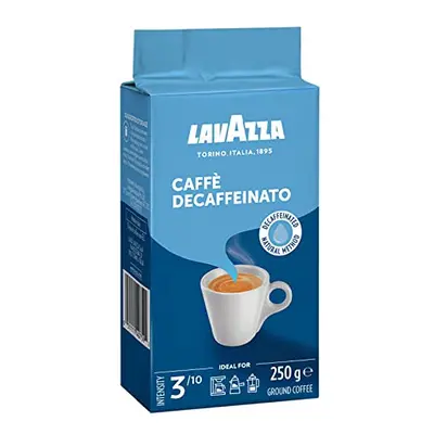 Lavazza, Caff? Decaffeinato, Ground Coffee, Packs of g, Ideal for Moka Pot, Filter Machine and F