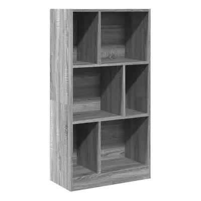 vidaXL Bookcase Bookshelf Rack Storage Cabinet Grey Sonoma Engineered Wood