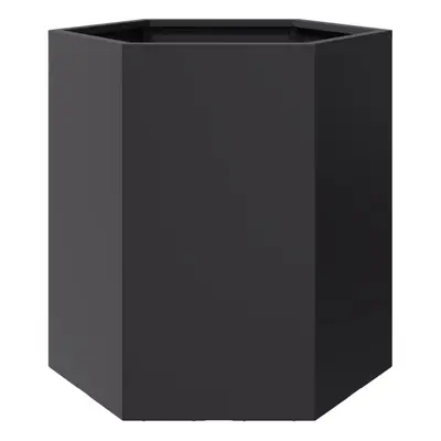 vidaXL Garden Planter Outdoor Flower Pot Patio Planter Pot Black Hexagon Steel