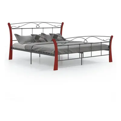 vidaXL Bed Frame Black Metal 140x200 cm Bedroom Furniture Bed Base Bedstead