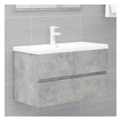 vidaXL Sink Cabinet with Built-in Basin Concrete Grey Engineered Wood Basin