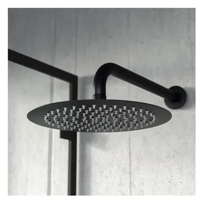 Matte Black Round Rainfall Modern Overhead Shower Slim Head 250mm