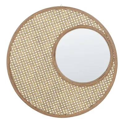 Rattan Round Wall Mirror Ã¸ cm Natural PALAU