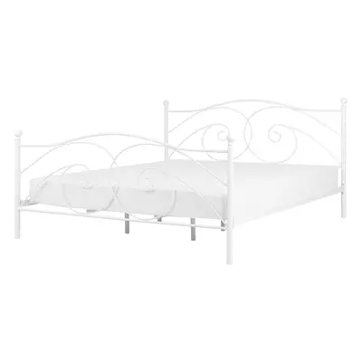 Slatted Bed DINARD x cm (EU Double) Metal White