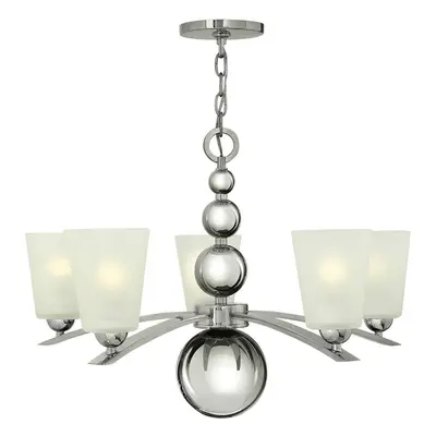 5 Bulb Chandelier LIght Highly Polished Nickel LED E27 60W