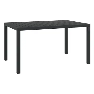 vidaXL Garden Dining Table WPC Aluminium 150x90x74cm Black Outdoor Furniture