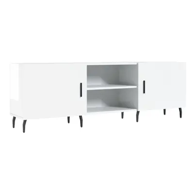 (high gloss white) vidaXL TV Cabinet TV Console Sideboard Media Console Black Engineered Wood