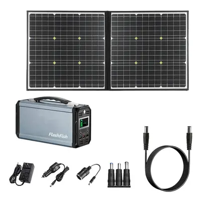 60000mAh 300W Portable Power Station+ 100W 18V Portable Solar Panel With 5V USB Emergency Power 