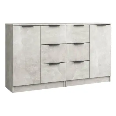 (concrete grey, 2) vidaXL 2x Sideboards Engineered Wood Cupboard Console Cabinet Multi Colours