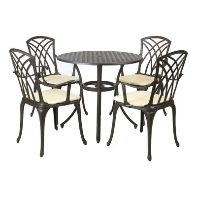 Metal Cast Aluminium Garden Furniture Patio Set With Cushions