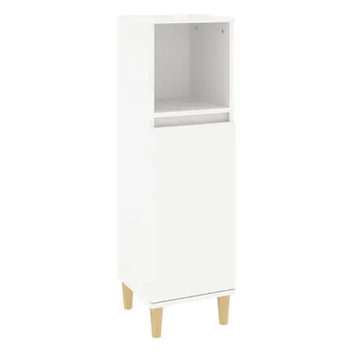 (white) vidaXL Bathroom Cabinet Cupboard Washroom Storage Cabinet Engineered Wood