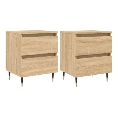 (sonoma oak, pcs) vidaXL Bedside Cabinets Side Table Bedstand pcs Grey Sonoma Engineered Wood