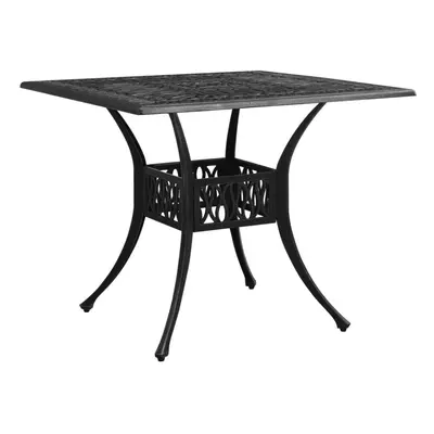 vidaXL Garden Table Black Cast Aluminium Patio Dining Dinner Desk Outdoor