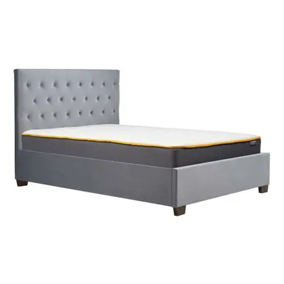 Grey King Size Bed Frame Cologne Upholstered Headboard 150cm 5FT Fabric