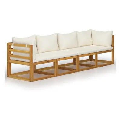 (cream, 4-seater) vidaXL Garden Lounge Set Outdoor Sofa Set with Cushions Solid Wood Acacia