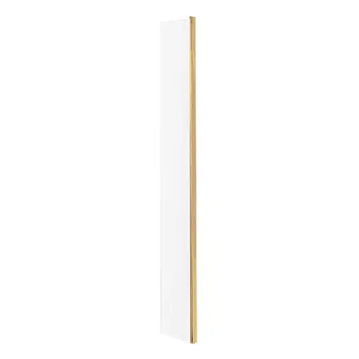 Wetroom 8mm Toughened Safety Glass Return Screen - 215mm x 1850mm - Brushed Brass