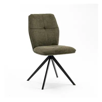 (Green) LUNA MODERN FABRIC DINING CHAIR PADDED SEAT METAL LEG KITCHEN PCS