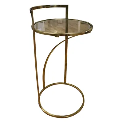 Nouveau Round Coffee Table with Glass Top, 710mm x 380mm - Brass/Glass - Balterley