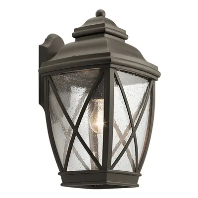 Outdoor IP44 Bulb Wall Light Lantern Olde Bronze LED E27 60W d01822