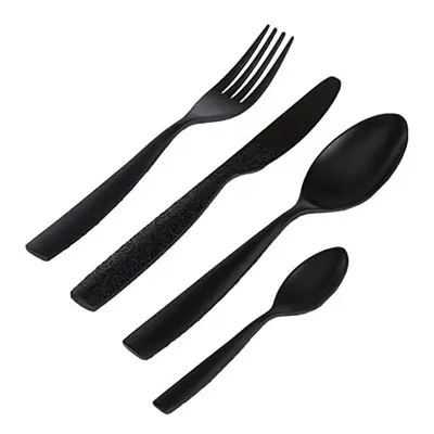 Alessi Dressed en Plein Air MW74S16 B - Piece Design Cutlery Set with Decorations, Melamine, Bla