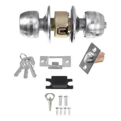 Bedroom Bathroom Door Round Lever Handle Knobs Locks Stainless Steel