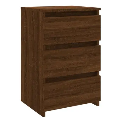 (Brown oak, 1) vidaXL 1/2x Bed Cabinet Engineered Wood Side Storage Cabinet Multi Colours