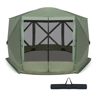 346 x cm Pop-up Screen House Tent 6-Sided Camping Gazebo people