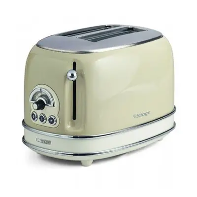 Ariete 0155/13 Retro Style Slice Toaster, Stainless Steel, Cream