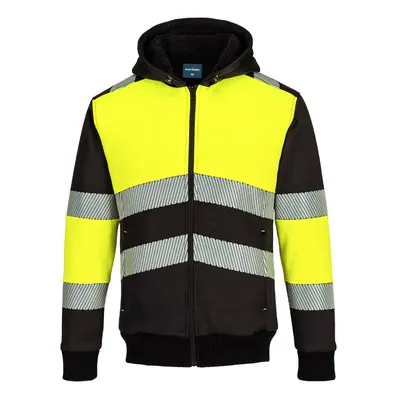 (Yellow/Black, S) Portwest PW3 Zipped Class Winter Hoodie