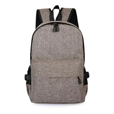 (Khaki) 15L Outdoor USB Anti-theft Backpack Rucksack Laptop Bag School Shoulder Bag Camping Trav