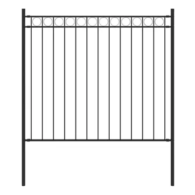 vidaXL Garden Fence Steel Black Garden Barrier Border Edging Landscape Fence