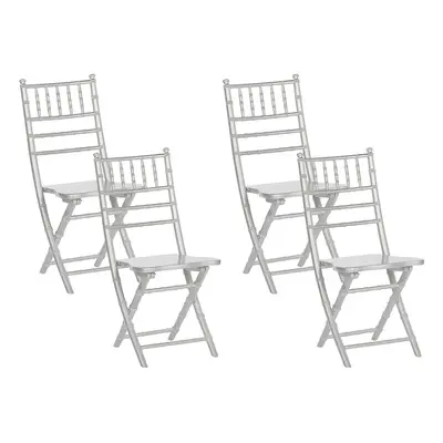 Set of Dining Chairs MACHIAS Beechwood Silver