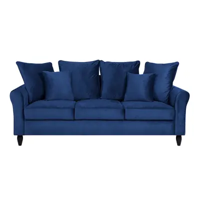 3 Seater Velvet Sofa Navy Blue BORNHOLM