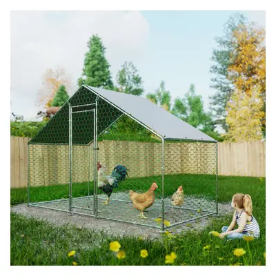 (3X1.5x2M) FoxHunter Chicken Run Cage Walk In Coop Poultry Hen Rabbit Kennel Hutch Metal