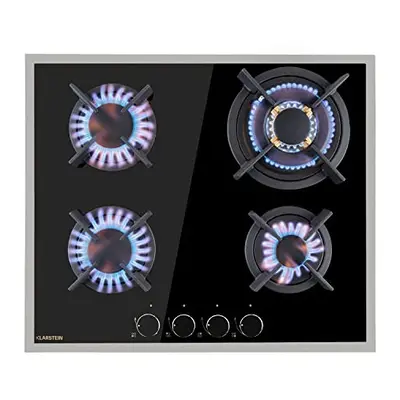 Klarstein Gas Cooker, Burners Gas Hob, 8000W Built In Four Ring Electric Hob, Campervan Cooktops