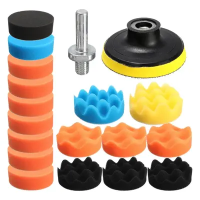 19PCS 80mm Flat Sponge Buff Buffing Pad Polishing Pad Kit Set