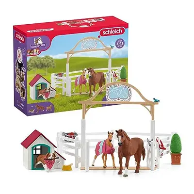 HORSE CLUB â Hannah's Guest Horses Playset, 20-Piece Horse Stable Toy Set Including Mare, Foal