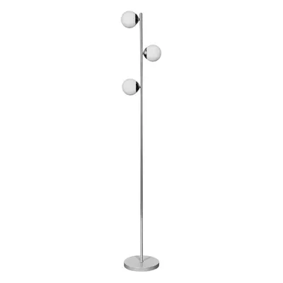 Beauworth way Grey and Chrome Floor Lamp with Opal Glass Shade + x 3W G9 LED Bulb