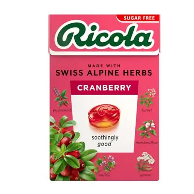 Ricola Cranberry Sugar Free Swiss Herbal Sweets, Herb Drops - Pack of Boxes