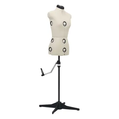 vidaXL Adjustable Dress Form Female Cream Size Dressmaking Mannequin