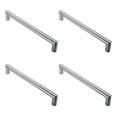 4x 30mm Mitred Pull Door Handle 450mm Fixing Centres Satin Stainless Steel