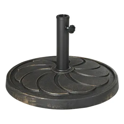 Outsunny 18kg Round Resin Garden Parasol Base for Poles of 38mm-48mm